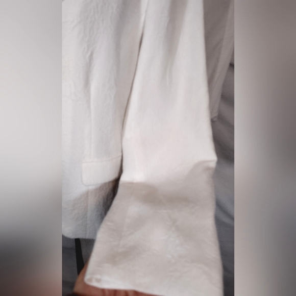 Black Tie white blazer ButtonUp jacket, textured pattern, spread collar, 16P - Picture 9 of 13